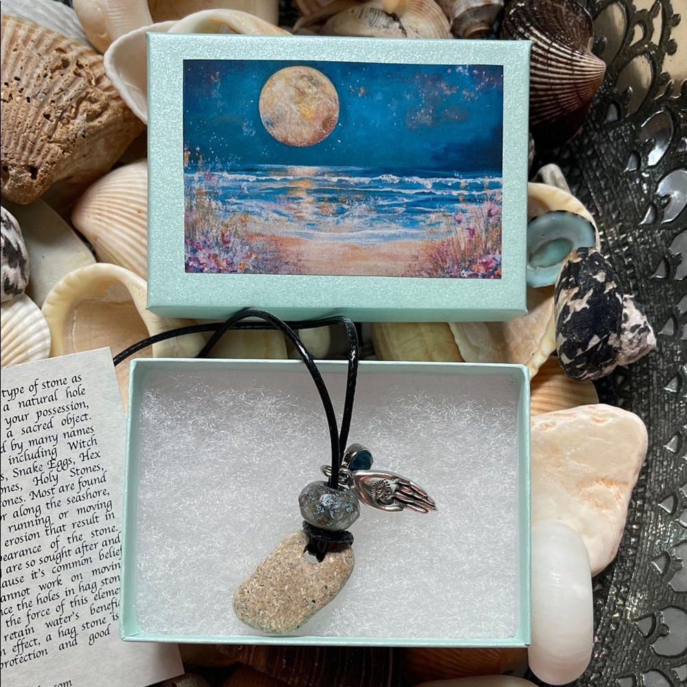 Elegant Beach Stone Pendant Necklace